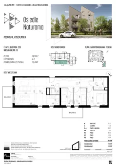 4 pokoje, mieszkanie 79,40 m², piętro 2, oferta nr 22D/13, Naturama II, Poznań, Strzeszyn, Strzeszyn, ul. Koszalińska 22