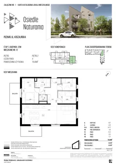 4 pokoje, mieszkanie 76,40 m², piętro 2, oferta nr 22M/12, Naturama III, Poznań, Strzeszyn, Strzeszyn, ul. Koszalińska 22