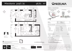 4 pokoje, apartament 98,81 m², piętro 3, oferta nr 309E/35, Warzelnia II, Poznań, Antoninek-Zieliniec-Kobylepole, Kobylepole, ul. Majakowskiego 309