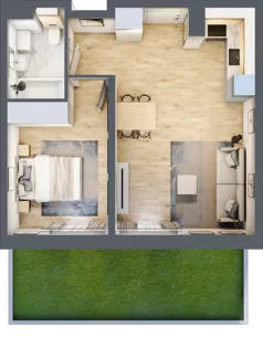 2 pokoje, mieszkanie 43,90 m², parter, oferta nr LBK1M07, Lipa Piotrowska, Wrocław, Lipa Piotrowska, Psie Pole, ul. Szałwiowa 6