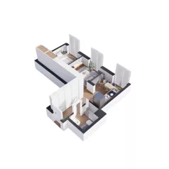 2 pokoje, mieszkanie 36,96 m², piętro 1, oferta nr D1.7, Rezydencja Ogród Saski, Lublin, Wieniawa, ul. Wieniawska 7/Jasna 7