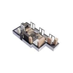 2 pokoje, mieszkanie 34,59 m², piętro 3, oferta nr D3.7, Rezydencja Ogród Saski, Lublin, Wieniawa, ul. Wieniawska 7/Jasna 7