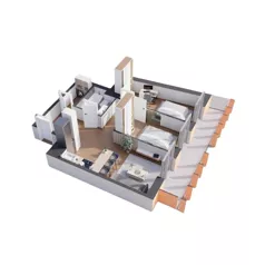 3 pokoje, mieszkanie 55,37 m², piętro 6, oferta nr B6.3, Rezydencja Ogród Saski, Lublin, Wieniawa, ul. Wieniawska 7/Jasna 7
