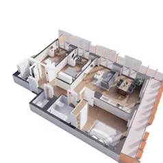 4 pokoje, mieszkanie 79,80 m², piętro 4, oferta nr B4.8, Rezydencja Ogród Saski, Lublin, Wieniawa, ul. Wieniawska 7/Jasna 7