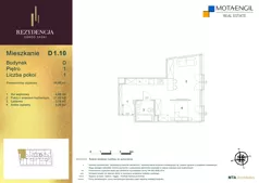 2 pokoje, mieszkanie 39,49 m², piętro 1, oferta nr D1.10, Rezydencja Ogród Saski, Lublin, Wieniawa, ul. Wieniawska 7/Jasna 7