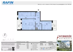 3 pokoje, mieszkanie 71,46 m², piętro 1, oferta nr 2/L1/K1/03, Wybrzeże Reymonta 3, Wrocław, Kleczków, Psie Pole, ul. Władysława Reymonta