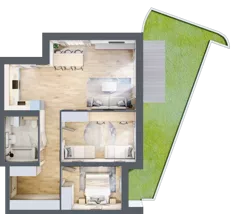 3 pokoje, apartament 74,08 m², parter, oferta nr K1.0.M01, Miasto Ogród Karłowice, Wrocław, Karłowice-Różanka, Psie Pole, ul. ks. Norberta Bończyka 40