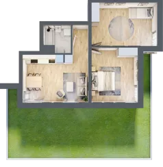 3 pokoje, mieszkanie 58,26 m², parter, oferta nr L0/K1/01, Wybrzeże Reymonta 3, Wrocław, Kleczków, Psie Pole, ul. Władysława Reymonta
