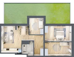 4 pokoje, mieszkanie 73,36 m², parter, oferta nr L0/K1/02, Wybrzeże Reymonta 3, Wrocław, Kleczków, Psie Pole, ul. Władysława Reymonta
