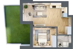 2 pokoje, mieszkanie 38,36 m², parter, oferta nr L0/K3/08, Wybrzeże Reymonta 3, Wrocław, Kleczków, Psie Pole, ul. Władysława Reymonta