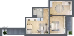 3 pokoje, mieszkanie 58,37 m², piętro 1, oferta nr L1/K1/01, Wybrzeże Reymonta 3, Wrocław, Kleczków, Psie Pole, ul. Władysława Reymonta