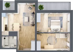 3 pokoje, mieszkanie 58,84 m², piętro 1, oferta nr L1/K1/02, Wybrzeże Reymonta 3, Wrocław, Kleczków, Psie Pole, ul. Władysława Reymonta