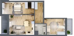 3 pokoje, mieszkanie 71,34 m², piętro 1, oferta nr L1/K1/05, Wybrzeże Reymonta 3, Wrocław, Kleczków, Psie Pole, ul. Władysława Reymonta