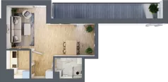 1 pokój, mieszkanie 34,33 m², piętro 4, oferta nr L4/K3/01, Wybrzeże Reymonta 3, Wrocław, Kleczków, Psie Pole, ul. Władysława Reymonta