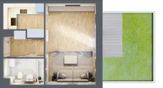 1 pokój, mieszkanie 33,43 m², parter, oferta nr P.1.0.03, Partynice House II, Wrocław, Krzyki-Partynice, Krzyki, ul. Kawalerzystów