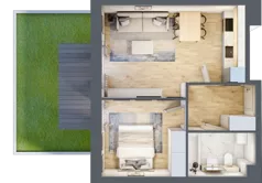 2 pokoje, mieszkanie 38,25 m², piętro 3, oferta nr P.1.3.25, Partynice House II, Wrocław, Krzyki-Partynice, Krzyki, ul. Kawalerzystów