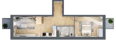 2 pokoje, mieszkanie 50,70 m², piętro 1, oferta nr P.1.1.13, Partynice House II, Wrocław, Krzyki-Partynice, Krzyki, ul. Kawalerzystów