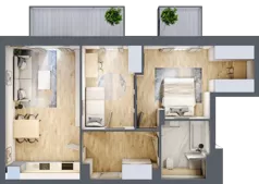 3 pokoje, mieszkanie 61,91 m², piętro 2, oferta nr P.1.2.23, Partynice House II, Wrocław, Krzyki-Partynice, Krzyki, ul. Kawalerzystów