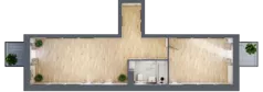 2 pokoje, mieszkanie 46,12 m², piętro 3, oferta nr P.1.3.28, Partynice House II, Wrocław, Krzyki-Partynice, Krzyki, ul. Kawalerzystów