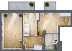 3 pokoje, mieszkanie 57,68 m², piętro 3, oferta nr P.1.3.30, Partynice House II, Wrocław, Krzyki-Partynice, Krzyki, ul. Kawalerzystów