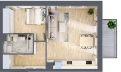 2 pokoje, apartament 47,31 m², piętro 2, oferta nr P.2.2.09, Partynice House II, Wrocław, Krzyki-Partynice, Krzyki, ul. Kawalerzystów