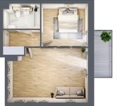 2 pokoje, mieszkanie 38,17 m², piętro 3, oferta nr P.2.3.14, Partynice House II, Wrocław, Krzyki-Partynice, Krzyki, ul. Kawalerzystów