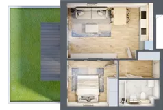 2 pokoje, mieszkanie 38,25 m², piętro 3, oferta nr P.1.3.25, Partynice House II, Wrocław, Krzyki-Partynice, Krzyki, ul. Kawalerzystów