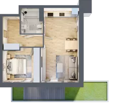 2 pokoje, mieszkanie 48,12 m², parter, oferta nr R.1.0.08, Partynice House II, Wrocław, Krzyki-Partynice, Krzyki, ul. Kawalerzystów