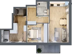 3 pokoje, mieszkanie 65,69 m², piętro 1, oferta nr R.1.1.16, Partynice House II, Wrocław, Krzyki-Partynice, Krzyki, ul. Kawalerzystów