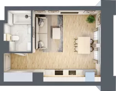1 pokój, mieszkanie 27,24 m², parter, oferta nr 00.1.M06, Mieszczańska Park, Wrocław, Nadodrze, ul. Dmowskiego
