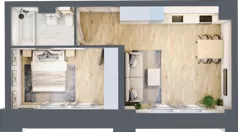 2 pokoje, mieszkanie 40,31 m², parter, oferta nr 00.1.M08, Mieszczańska Park, Wrocław, Nadodrze, ul. Dmowskiego