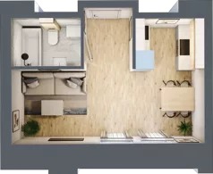 1 pokój, mieszkanie 25,45 m², parter, oferta nr 00.1.M09, Mieszczańska Park, Wrocław, Nadodrze, ul. Dmowskiego