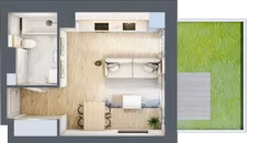 1 pokój, mieszkanie 26,45 m², parter, oferta nr 00.1.M10, Mieszczańska Park, Wrocław, Nadodrze, ul. Dmowskiego