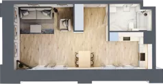 1 pokój, mieszkanie 39,60 m², parter, oferta nr 00.1.M14, Mieszczańska Park, Wrocław, Nadodrze, ul. Dmowskiego