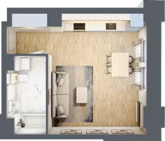 1 pokój, mieszkanie 33,21 m², parter, oferta nr 00.2.M03, Mieszczańska Park, Wrocław, Nadodrze, ul. Dmowskiego