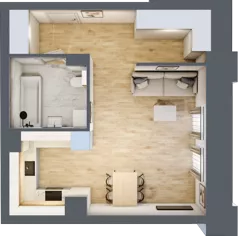1 pokój, mieszkanie 38,83 m², parter, oferta nr 00.2.M04, Mieszczańska Park, Wrocław, Nadodrze, ul. Dmowskiego
