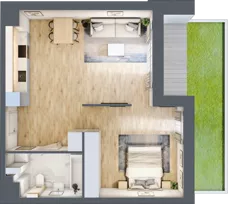 1 pokój, mieszkanie 49,61 m², piętro 1, oferta nr 01.3.M03, Mieszczańska Park, Wrocław, Nadodrze, ul. Dmowskiego