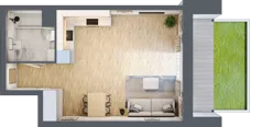 1 pokój, mieszkanie 37,17 m², parter, oferta nr 00.4.M02, Mieszczańska Park, Wrocław, Nadodrze, ul. Dmowskiego