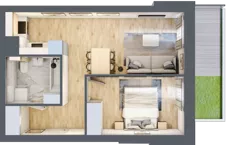 2 pokoje, mieszkanie 36,03 m², piętro 1, oferta nr 01.6.M08, Mieszczańska Park, Wrocław, Nadodrze, ul. Dmowskiego