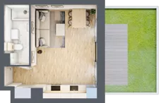 1 pokój, mieszkanie 26,71 m², parter, oferta nr 00.5.M02, Mieszczańska Park, Wrocław, Nadodrze, ul. Dmowskiego