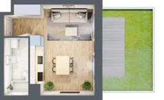 1 pokój, mieszkanie 27,00 m², parter, oferta nr 00.5.M05, Mieszczańska Park, Wrocław, Nadodrze, ul. Dmowskiego