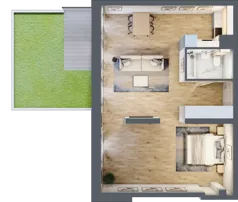 1 pokój, mieszkanie 56,62 m², parter, oferta nr 00.5.M10, Mieszczańska Park, Wrocław, Nadodrze, ul. Dmowskiego