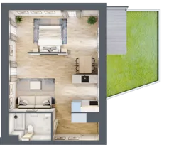 1 pokój, mieszkanie 47,65 m², parter, oferta nr 00.5.M13, Mieszczańska Park, Wrocław, Nadodrze, ul. Dmowskiego