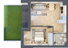 2 pokoje, mieszkanie 39,96 m², parter, oferta nr 00.6.M01, Mieszczańska Park, Wrocław, Nadodrze, ul. Dmowskiego