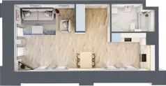 1 pokój, mieszkanie 39,60 m², piętro 1, oferta nr 01.1.M14, Mieszczańska Park, Wrocław, Nadodrze, ul. Dmowskiego