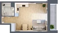 1 pokój, mieszkanie 37,17 m², piętro 1, oferta nr 01.4.M02, Mieszczańska Park, Wrocław, Nadodrze, ul. Dmowskiego