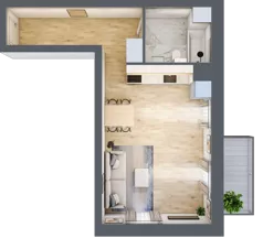1 pokój, mieszkanie 36,98 m², piętro 1, oferta nr 01.4.M04, Mieszczańska Park, Wrocław, Nadodrze, ul. Dmowskiego