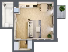 1 pokój, mieszkanie 35,37 m², piętro 1, oferta nr 01.4.M08, Mieszczańska Park, Wrocław, Nadodrze, ul. Dmowskiego