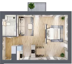 1 pokój, mieszkanie 47,95 m², piętro 1, oferta nr 01.5.M14, Mieszczańska Park, Wrocław, Nadodrze, ul. Dmowskiego