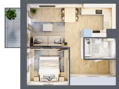 2 pokoje, mieszkanie 36,03 m², piętro 1, oferta nr 01.6.M08, Mieszczańska Park, Wrocław, Nadodrze, ul. Dmowskiego